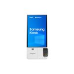 Imagen del Samsung KM24C-3, un dispositivo de señalización con pantalla táctil de 24 pulgadas, resolución Full HD, 250 cd/m² de brillo, en color blanco, y procesador incorporado con Windows 10 IoT Enterprise, SKU: LH24KMC3BGCXEN