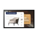 Samsung QM32C-T pantalla plana de 32 pulgadas para señalización digital, tecnología LCD, resolución Full HD, brillo de 400 cd/m², color negro, táctil con Tizen 7.0, SKU LH32QMCTBGCXEN