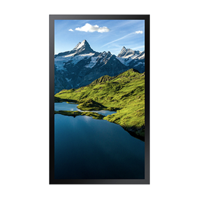 Samsung Pantalla 4K Ultra HD para Señalización Digital de Alta Luminosidad Samsung OH75A, pantalla plana de señalización digital de 75 pulgadas con 3500 cd/m², 4K Ultra HD, en negro. SKU: LH75OHAEBGBXEN