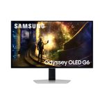 Imagen del monitor Samsung G61SD de 27 pulgadas, resolución 2560 x 1440 Pixeles, Quad HD, OLED en color plata. SKU: LS27DG612SUXEN
