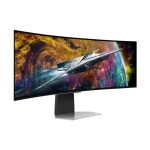 Monitor Samsung G95SC con pantalla de 124,5 cm y resolución 5120 x 1440 Pixeles, tecnología Dual QHD OLED, color Plata, y número de modelo LS49CG950SUXEN