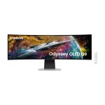 Monitor Samsung G95SC con pantalla de 124,5 cm y resolución 5120 x 1440 Pixeles, tecnología Dual QHD OLED, color Plata, y número de modelo LS49CG950SUXEN
