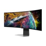 Monitor Samsung G95SC con pantalla de 124,5 cm y resolución 5120 x 1440 Pixeles, tecnología Dual QHD OLED, color Plata, y número de modelo LS49CG950SUXEN