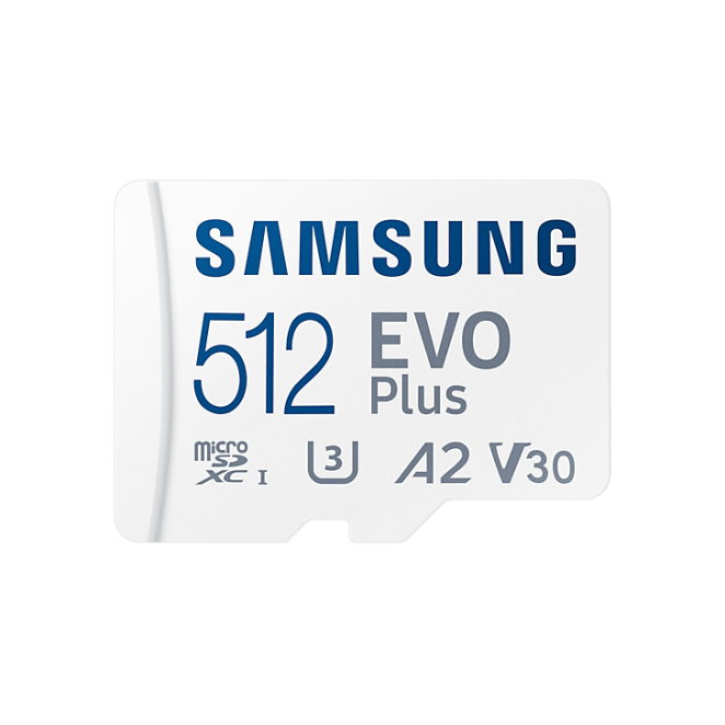 Samsung EVO Plus MicroSDXC 512 GB Alta Velocidad Tarjeta de memoria Samsung EVO Plus MicroSDXC UHS-I Clase 10 de 512 GB, alta velocidad de transferencia y capacidad MB-MC512KA/EU