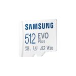 Tarjeta de memoria Samsung EVO Plus MicroSDXC UHS-I Clase 10 de 512 GB, alta velocidad de transferencia y capacidad MB-MC512KA/EU