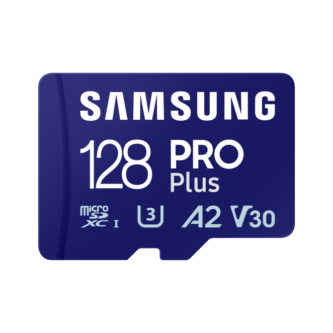 Samsung MicroSDXC de 128 GB Clase 10 UHS-I Vista de la memoria flash Samsung de 128 GB MicroSDXC UHS-I Clase 10, SKU MB-MD128SA/EU
