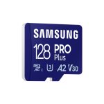 Vista de la memoria flash Samsung de 128 GB MicroSDXC UHS-I Clase 10, SKU MB-MD128SA/EU
