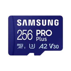 Tarjeta de memoria Samsung MB-MD256S 256 GB MicroSDXC UHS-I Clase 10 SKU MB-MD256SB/WW. Ideal para almacenar videos y fotos de alta resolución.