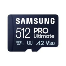 Tarjeta de memoria Samsung MB-MY512S 512 GB MicroSDXC UHS-I, ideal para expandir el almacenamiento de dispositivos multimedia y soportar transferencias rápidas. SKU: MB-MY512SA/WW