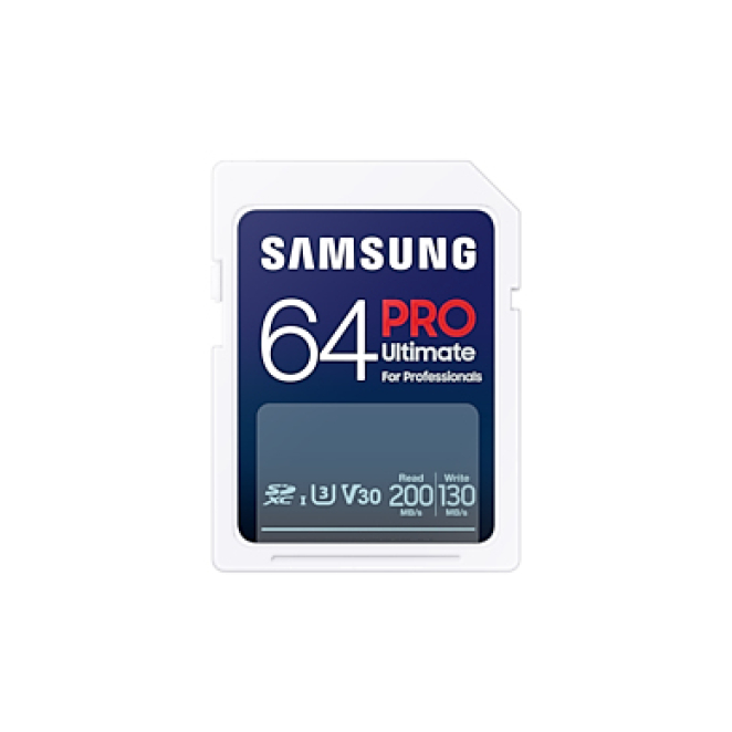 Samsung memoria flash SDXC UHS-I 64 GB alta velocidad Imagen de la tarjeta de memoria Samsung MB-SY64SB/WW SDXC UHS-I de 64 GB, destacada por su alta velocidad y capacidad adecuada para almacenamiento masivo.