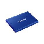 Samsung Portable SSD T7 1TB con conexión USB Tipo C 3.2 Gen 2 en color azul, código SKU MU-PC1T0H/WW
