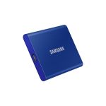 Samsung Portable SSD T7 1TB con conexión USB Tipo C 3.2 Gen 2 en color azul, código SKU MU-PC1T0H/WW