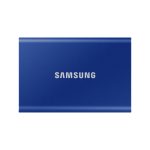 Samsung Portable SSD T7 1TB con conexión USB Tipo C 3.2 Gen 2 en color azul, código SKU MU-PC1T0H/WW