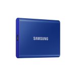 Samsung Portable SSD T7 1TB con conexión USB Tipo C 3.2 Gen 2 en color azul, código SKU MU-PC1T0H/WW