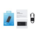 Disco duro externo Samsung MU-PH2T0S con capacidad de 2 TB y conexión USB 3.2 Gen 1 en color negro. SKU: MU-PH2T0S/EU