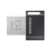 Imagen de la unidad flash USB Samsung MUF-64AB con 64 GB, USB tipo A 3.2 Gen 1, en gris y plata. SKU: MUF-64AB/APC