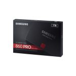 Disco duro sólido Samsung 860 PRO con 1 TB de capacidad, interfaz Serial ATA III y tecnología V-NAND MLC. SKU: MZ-76P1T0B/EU