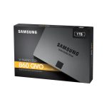 Imagen del disco duro Samsung 860 QVO con 1 TB de capacidad, interfaz Serial ATA III, tecnología V-NAND MLC. SKU: MZ-76Q1T0BW