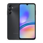 Samsung Galaxy A05s en color negro con pantalla de 6.7 pulgadas, Android 13, SIM doble, 4 GB de RAM, 64 GB de almacenamiento y batería de 5000 mAh. SKU: SM-A057GZKUEUE.