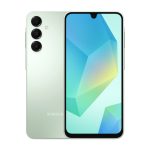 Imagen del Samsung Galaxy A16 en color verde, pantalla de 6.7 pulgadas, Dual SIM, 4G, 4 GB RAM, 128 GB almacenamiento y batería de 5000 mAh. SKU: SM-A165FLGBEUE