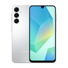 Samsung Galaxy A16 en color gris, pantalla de 6.7 pulgadas, ranura híbrida Dual SIM, 4G, USB Tipo C, 4 GB de RAM, 128 GB de almacenamiento y batería de 5000 mAh. SKU: SM-A165FZABEUE