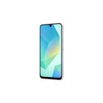 Imagen del Samsung Galaxy SM-A166B que muestra el dispositivo móvil 5G con pantalla de 6.7 pulgadas, SIM doble, Android 14, 8 GB RAM, 256 GB de almacenamiento y batería de 5000 mAh en color gris. SKU: SM-A166BZAIEUE
