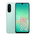 Samsung Galaxy A26 con pantalla de 17 cm (6.7 pulgadas), Dual SIM, Android 15, 5G, USB Tipo C, 8 GB de RAM, 256 GB de almacenamiento y batería de 5000 mAh en color menta, SKU SM-A266BLGCEUE