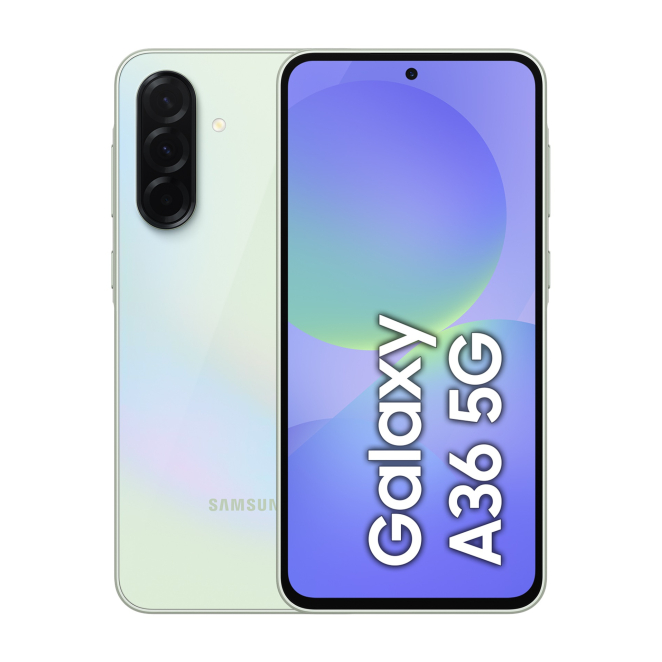Samsung Galaxy A36 con pantalla de 6.7 pulgadas y 5G Smartphone Samsung Galaxy A36 con pantalla de 6.7 pulgadas, SIM doble, Android 15, 5G, USB Tipo C, 8 GB de RAM, 256 GB de almacenamiento y batería de 5000 mAh. SKU: SM-A366BLGGEUE