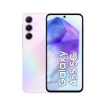Smartphone Samsung Galaxy A55 5G de 6.6 pulgadas, Dual SIM, Android 14, USB Tipo C, 8 GB de RAM, 256 GB de almacenamiento y batería de 5000 mAh. SKU: SM-A556BLVCEUE
