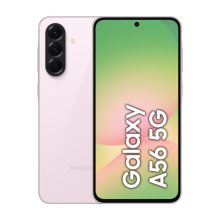Teléfono móvil Samsung Galaxy A56 rosa de 6.7 pulgadas con Dual SIM, Android 15, 8 GB de RAM, 128 GB de almacenamiento y batería de 5000 mAh. SKU: SM-A566BLIAEUE