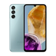 Smartphone Samsung Galaxy M15 con pantalla de 16,5 cm (6.5''), ranura híbrida Dual SIM, 5G, USB Tipo C, 4 GB RAM, 128 GB almacenamiento, batería de 6000 mAh, color azul claro. SKU: SM-M156BLBUEUE