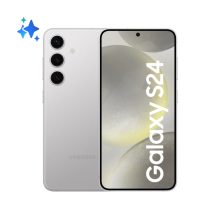 Samsung Galaxy S24 en color gris mármol, pantalla de 6.2 pulgadas, 5G, 8GB RAM, 256GB almacenamiento, batería de 4000mAh. SKU: SM-S921BZAGEUE