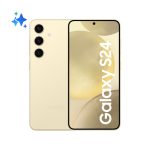 Samsung Galaxy S24 5G en color ámbar con pantalla de 6.2 pulgadas, 8 GB de RAM, 256 GB de almacenamiento y batería de 4000 mAh. SKU: SM-S921BZYGEUE