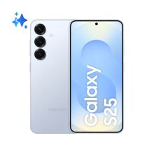 Imagen del Samsung Galaxy S25 azul con pantalla de 6.2 pulgadas, 12 GB de RAM, 128 GB de almacenamiento, batería de 4000 mAh y conectividad 5G, SKU SM-S931BLBDEUE