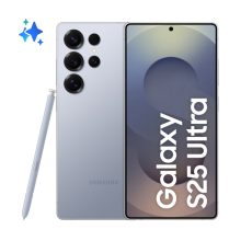 Imagen del Samsung Galaxy S25 Ultra con pantalla de 6.9 pulgadas, Android 15, 5G, 12 GB de RAM, 1 TB de almacenamiento, batería de 5000 mAh en color azul y plata. SKU SM-S938BZBHEUE.