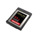 Tarjeta de memoria SanDisk Extreme Pro de 64 GB CFexpress con SKU SDCFE-064G-GN4NN, ideal para almacenamiento externo rápido y eficiente.