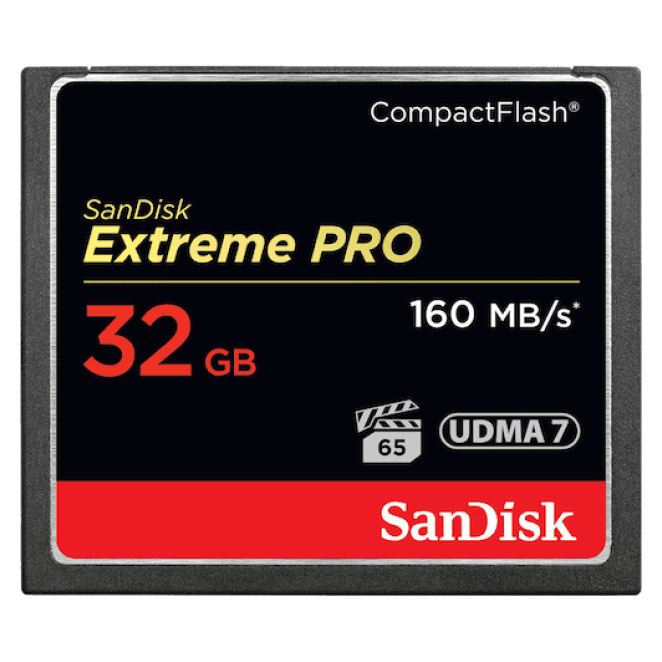 SanDisk Extreme Pro 32GB CompactFlash 160MB/s SanDisk 32GB Extreme Pro CF, transferencia rápida de 160MB/s, SKU: SDCFXPS-032G-X46