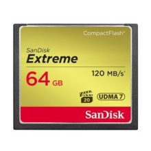 Tarjeta SanDisk CF Extreme CompactFlash de 64GB, ideal para almacenamiento externo, SKU SDCFXSB-064G-G46