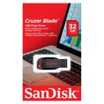 SanDisk Cruzer Blade unidad flash USB 32 GB con conector USB tipo A 2.0 en colores Negro y Rojo, SKU SDCZ50-032G-B35