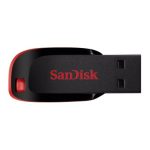 SanDisk Cruzer Blade unidad flash USB de 64 GB en colores negro y rojo, con puerto tipo A 2.0. SKU: SDCZ50-064G-B35
