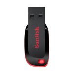 SanDisk Cruzer Blade unidad flash USB 128GB, conectividad USB tipo A 2.0, color negro y rojo, SKU SDCZ50-128G-B35