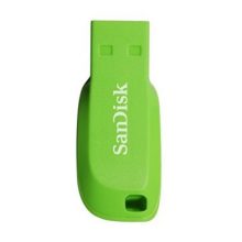 Unidad flash USB SanDisk Cruzer Blade de 16GB en color verde con conector USB tipo A 2.0, SKU SDCZ50C-016G-B35GE