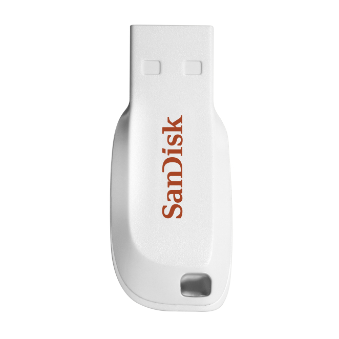 SanDisk unidad flash USB Cruzer Blade 16GB color blanco Unidad flash USB SanDisk Cruzer Blade, 16 GB, USB tipo A 2.0 en color blanco, SKU SDCZ50C-016G-B35W