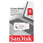 Unidad flash USB SanDisk Cruzer Blade, 16 GB, USB tipo A 2.0 en color blanco, SKU SDCZ50C-016G-B35W