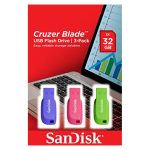 SanDisk Cruzer Blade 32GB unidad flash USB con USB tipo A 2.0 en colores azul, verde y rosa - SKU SDCZ50C-032G-B46T