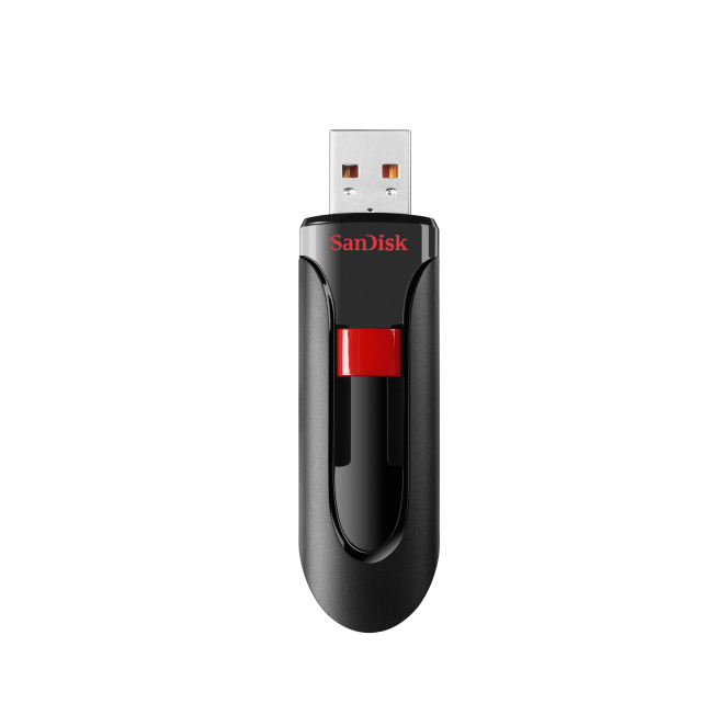 SanDisk unidad flash USB 32 GB con conector tipo A 2.0 en Negro y Rojo Imagen de la SanDisk Cruzer Glide unidad flash USB de 32 GB con conector USB tipo A 2.0 en colores negro y rojo. SKU: SDCZ60-032G-B35