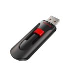 Imagen de la SanDisk Cruzer Glide unidad flash USB de 32 GB con conector USB tipo A 2.0 en colores negro y rojo. SKU: SDCZ60-032G-B35