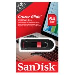 SanDisk Cruzer Glide unidad flash USB de 64 GB, color negro y rojo, con conectividad USB tipo A 2.0, SKU SDCZ60-064G-B35