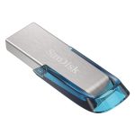 Unidad flash SanDisk Ultra Flair de 32GB con interfaz USB 3.2 Gen 1 en colores azul y plata, SDCZ73-032G-G46B