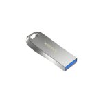 Imagen de la unidad flash USB SanDisk Ultra Luxe con 512 GB de capacidad, conector USB tipo A 3.2 Gen 1 en color plata. SKU: SDCZ74-512G-G46